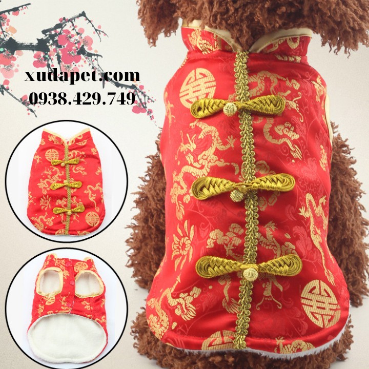 ÁO TẾT CHO CHÓ MÈO KIỂU TRUNG HOA Xudapet