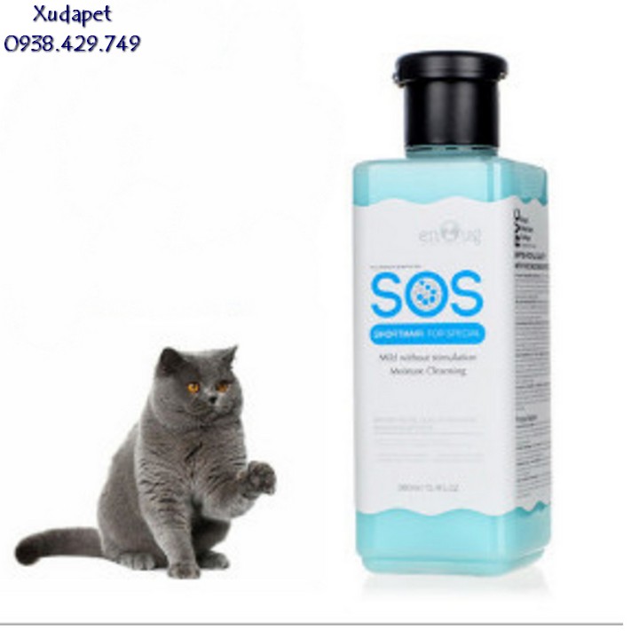 Sữa Tắm SOS Xanh Dương Cho Chó Lông Trắng