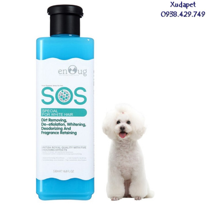 Sữa Tắm SOS Xanh Dương Cho Chó Lông Trắng