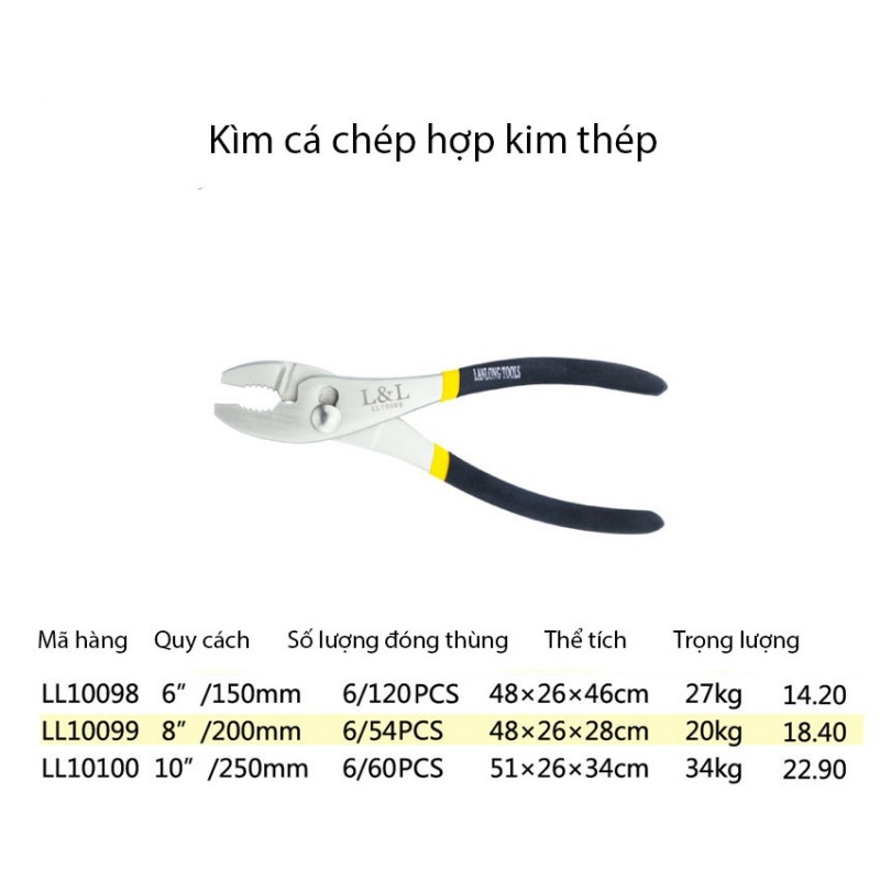 Kìm cá chép hợp kim thép Lanlong - mã LL10098