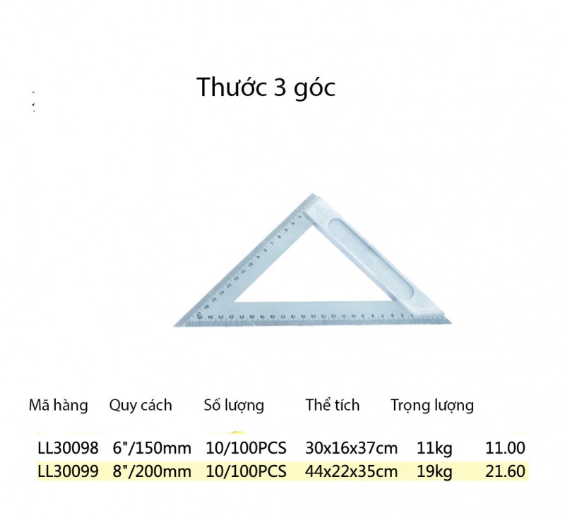 Thước tam giác Lanlong - mã LL30098