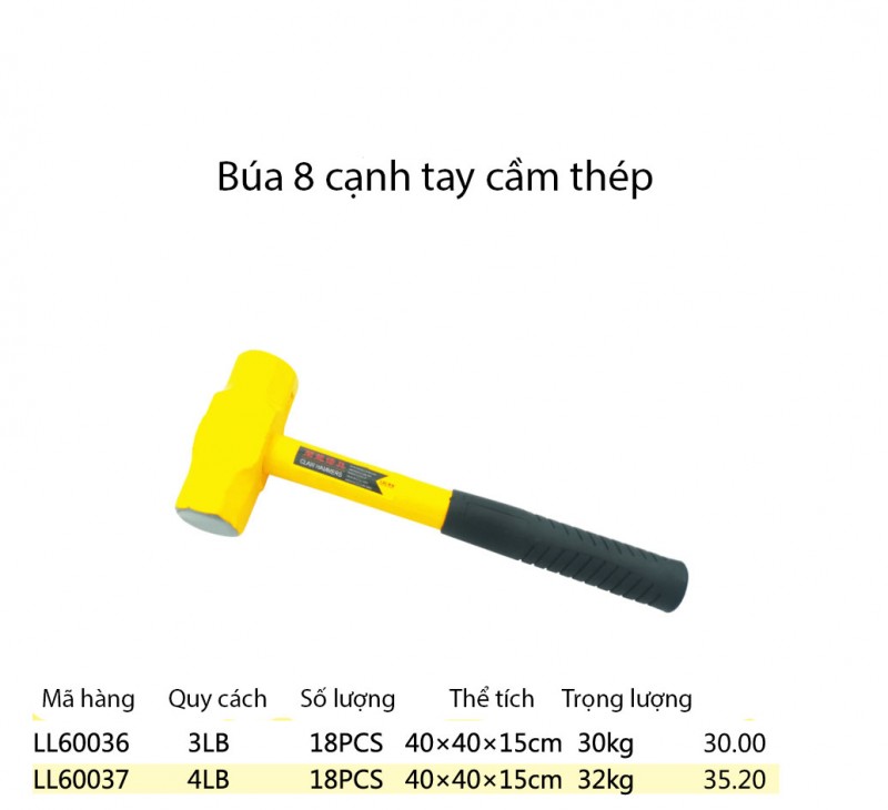 Búa tay cầm thép Lanlong - mã LL60036