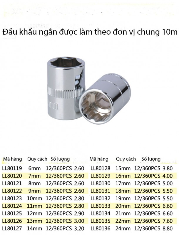 Đầu khẩu ngắn Lanlong - mã LL80119