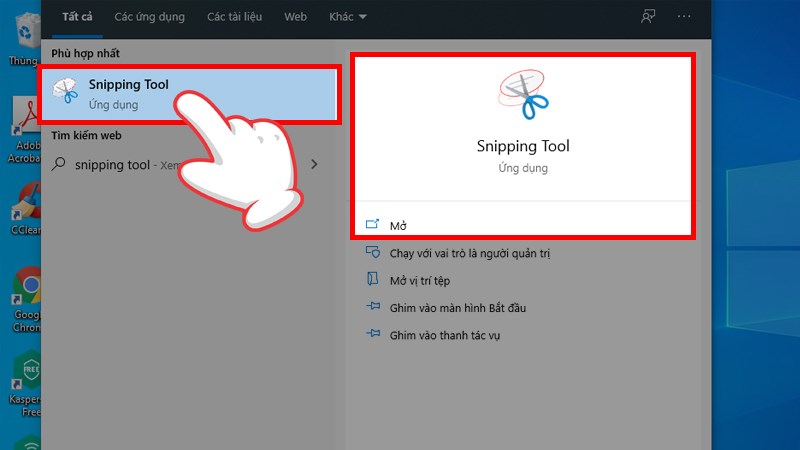 Chụp màn hình với Snipping Tool
