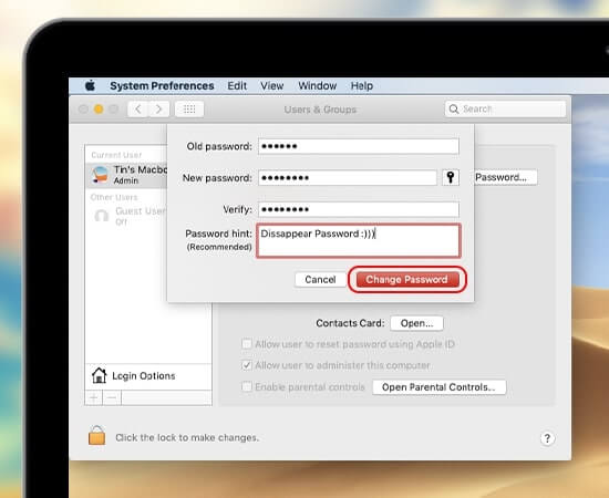 Cách đổi mật khẩu MacBook cực đơn giản