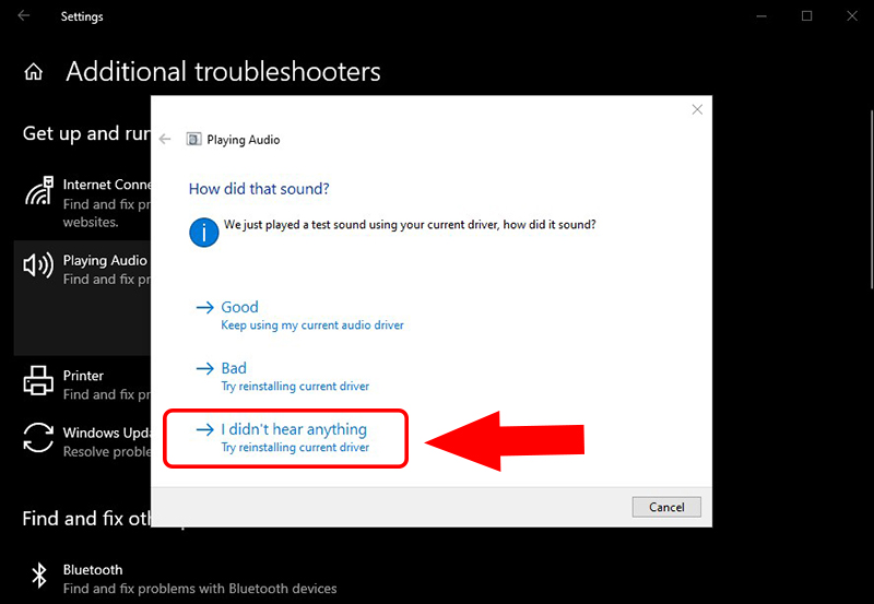 Sử dụng Troubleshoot để cài đặt Audio hay Sound Driver