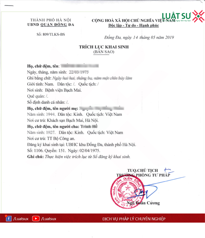 Trích lục khai sinh