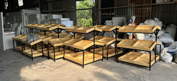 kệ đôi bày rau củ quả 3 tầng