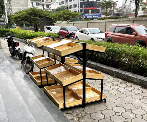 kệ đôi bày rau củ quả 3 tầng