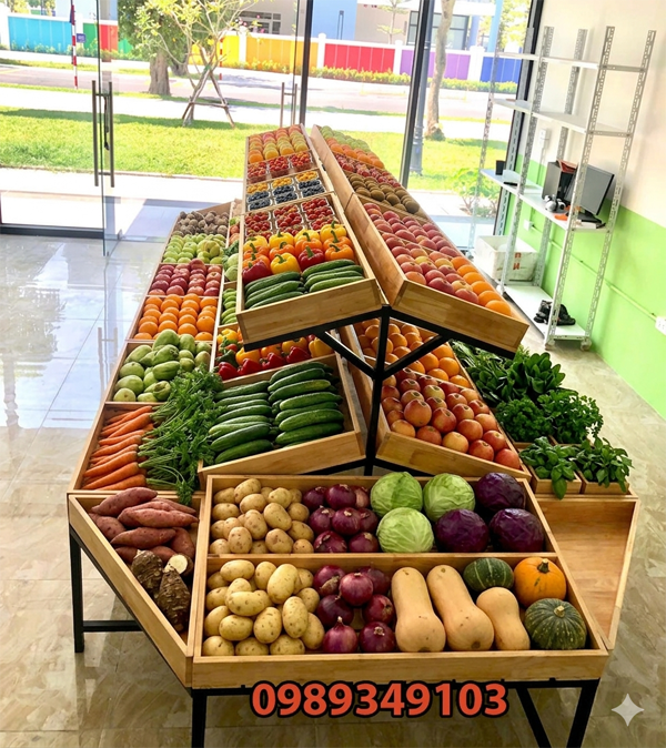 Kệ hoa quả hình bát giác