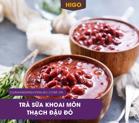 trà sữa khoai môn thạch đậu đỏ