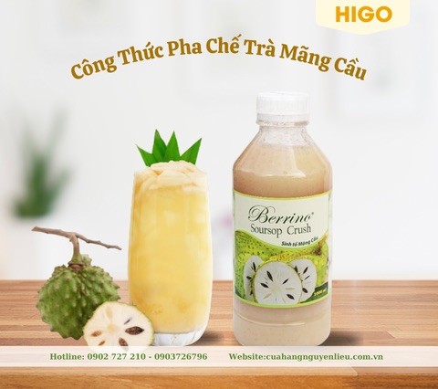 công thức pha chế trà mãng cầu berrino