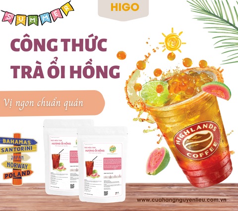 công thức làm trà ổi hồng