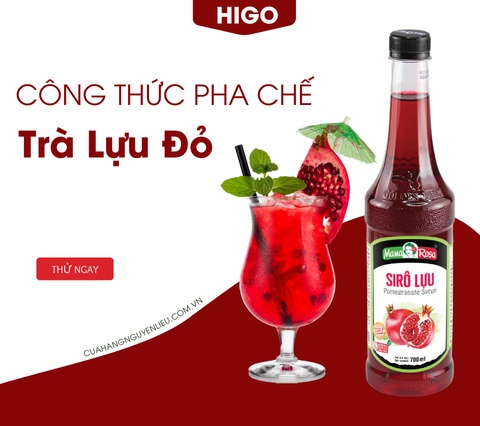 công thức pha chế trà lựu đỏ