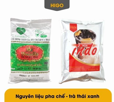 nguyên liệu pha chế trà sữa thái xanh