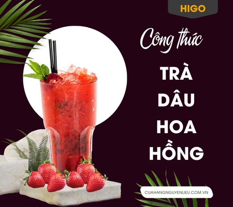 cách pha trà dâu hoa hồng với siro dâu pixie thái