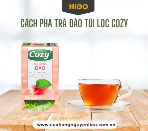 cách pha trà đào cozy túi lọc