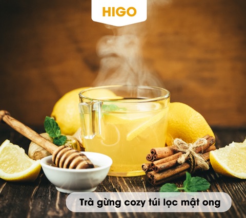 cách pha trà gừng cozy túi lọc mật ong