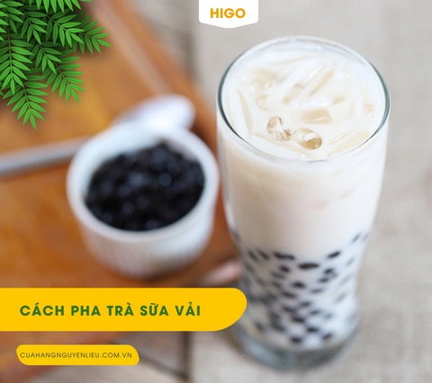 cách pha trà sữa vải