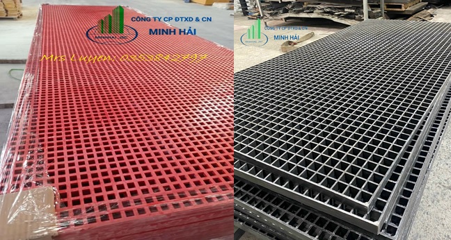 Tấm sàn grating composite FRP Minh Hải dùng trong công nghiệp