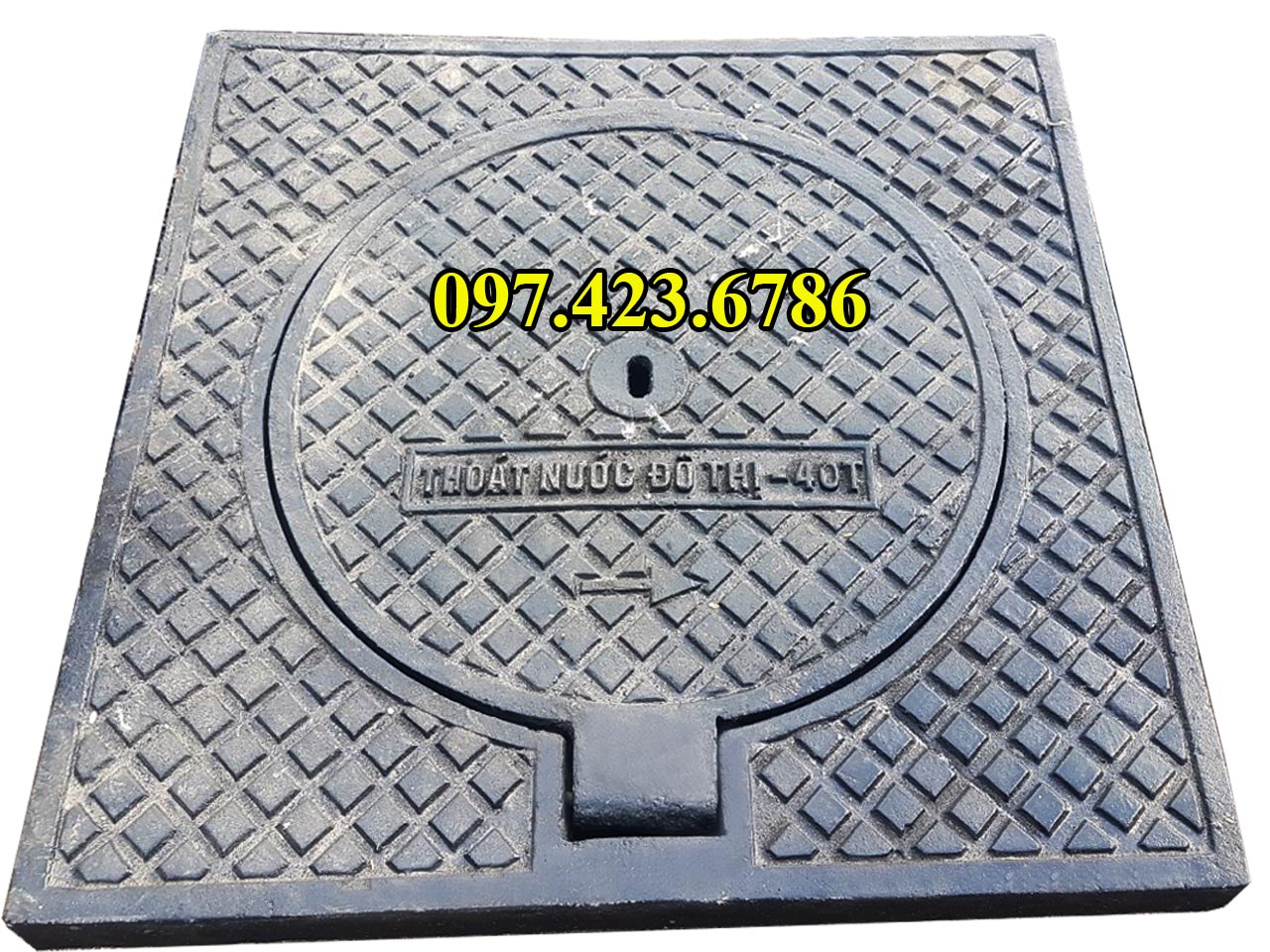 Nắp hố ga gang Cầu KT 900x900 tải 40 tấn...