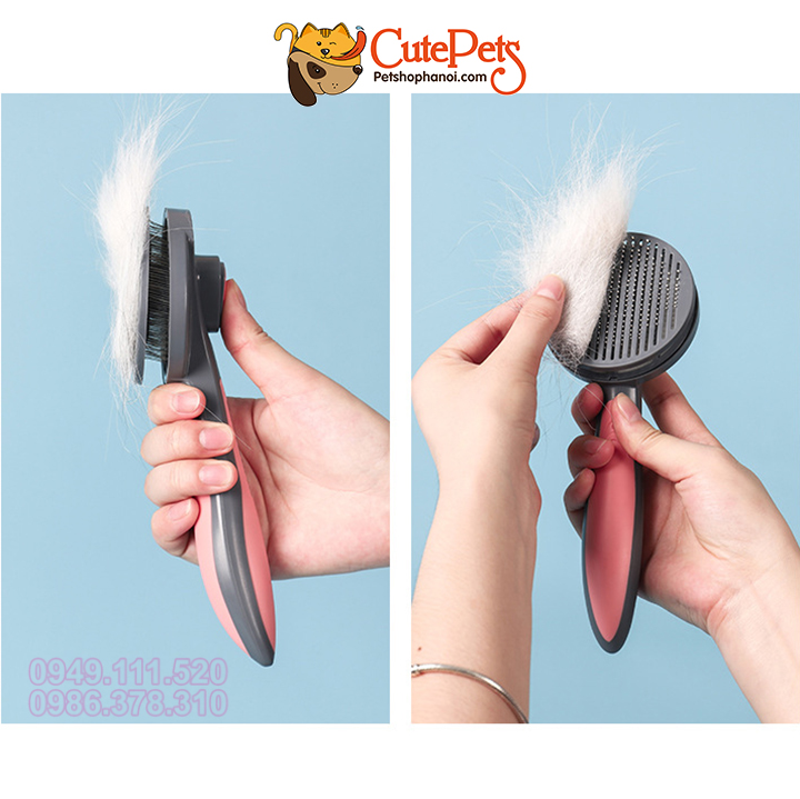 Lược chải lông rụng cho chó mèo cao cấp Pakeway T9 có nút bấm lấy lông - CutePets