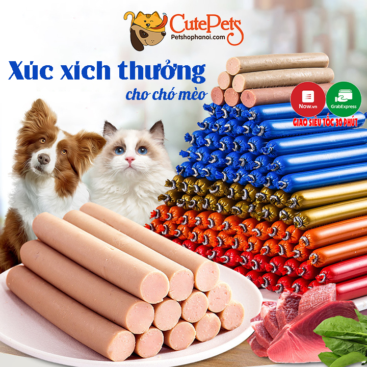 Xúc xích cho chó mèo 15g Thức ăn thưởng cho thú cưng - CutePets