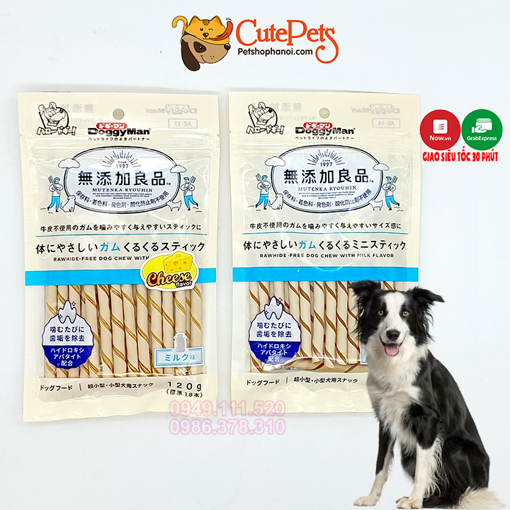 Xương gặm cho chó dạng que thưởng DoggyMan 120g - CutePets