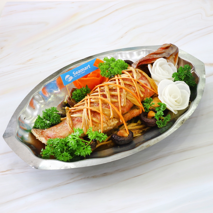 cá mú đỏ hấp hồng kông