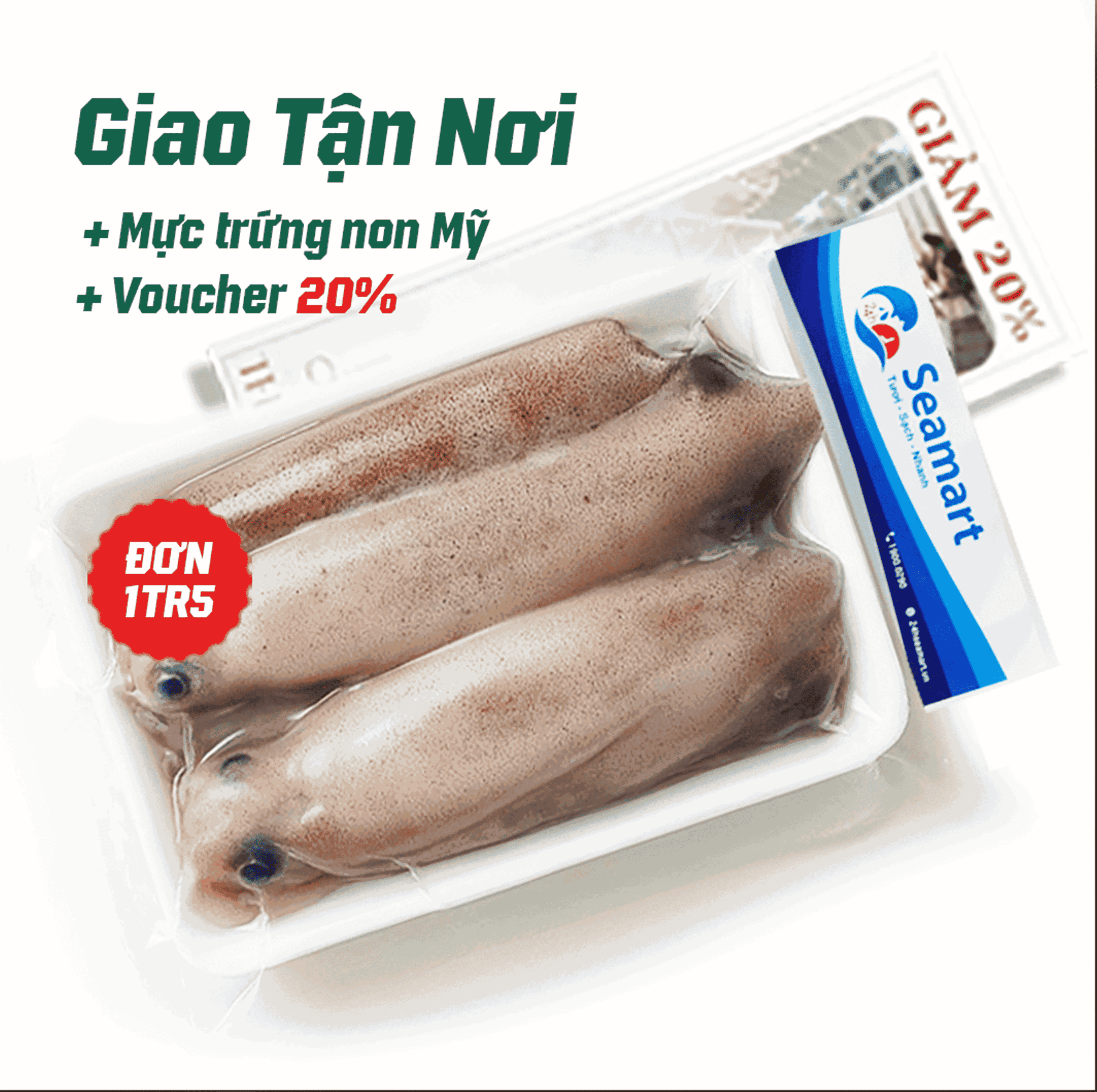 Mực trứng Mỹ tại xưởng 24h Seamart