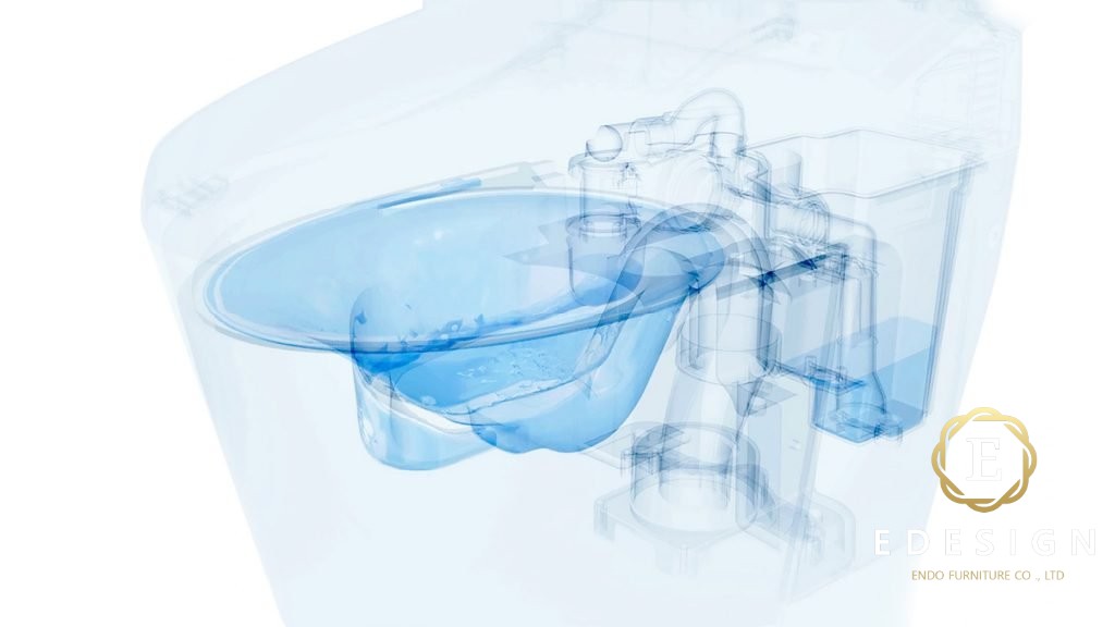 Hệ thống xả của bồn cầu thông minh Air Toilet