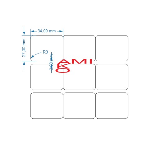 Tem in mã vạch 34x27 x50m ( Decal nhiệt)