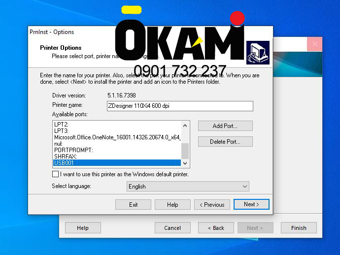 Cài đặt driver máy in Zebra 220Xi4