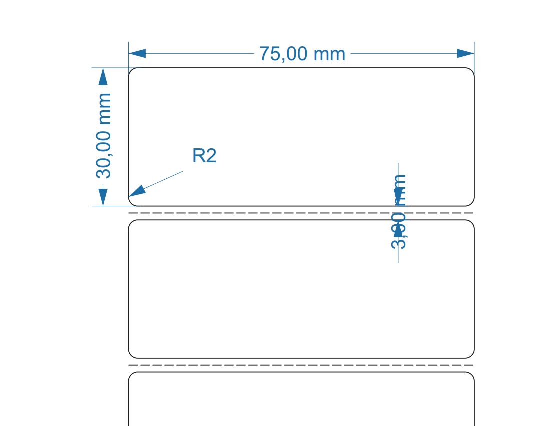 Decal giấy in mã vạch 75x30 x100m