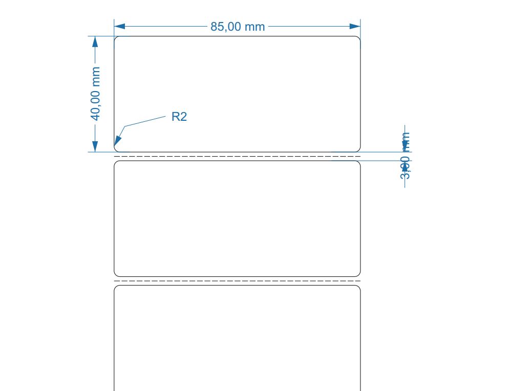 Decal giấy in mã vạch 85x40 x 100m