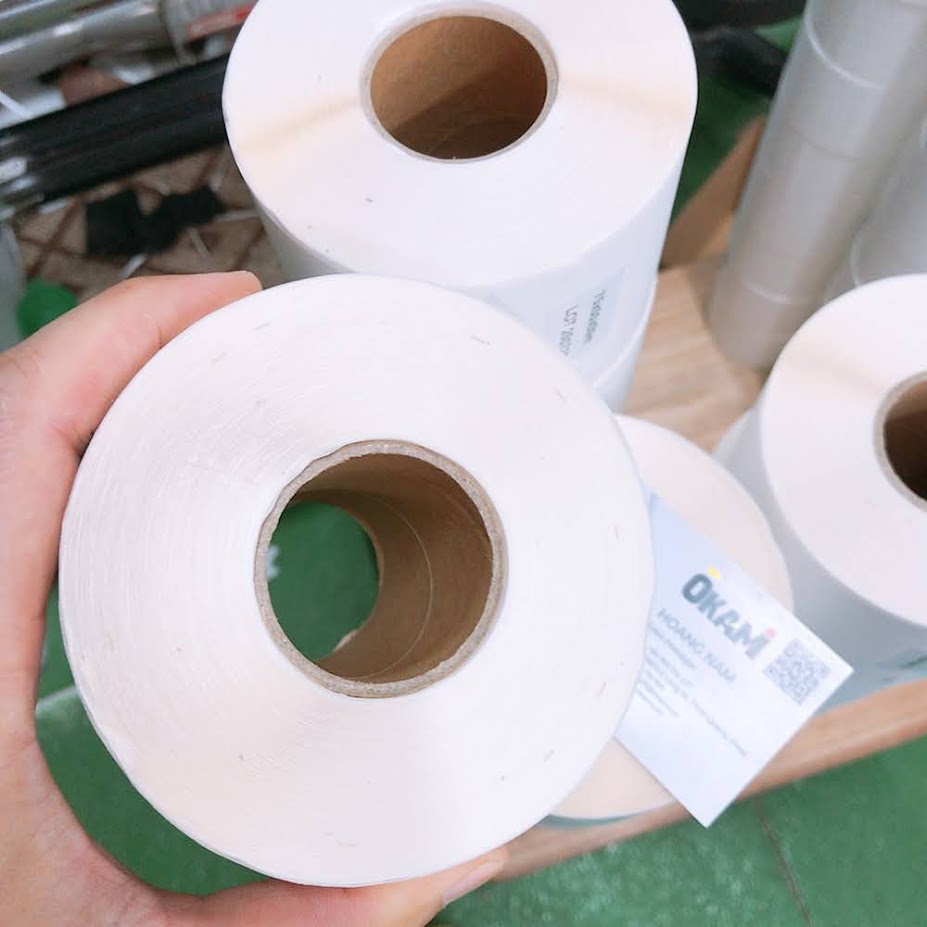 Decal nhiệt 80x50 lõi nhựa cho cân điện tử Hà Nội