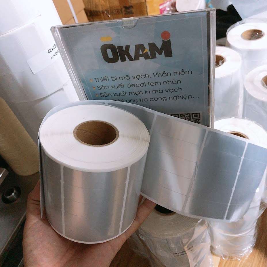 Decal xi bạc 20x60 mm x 50m