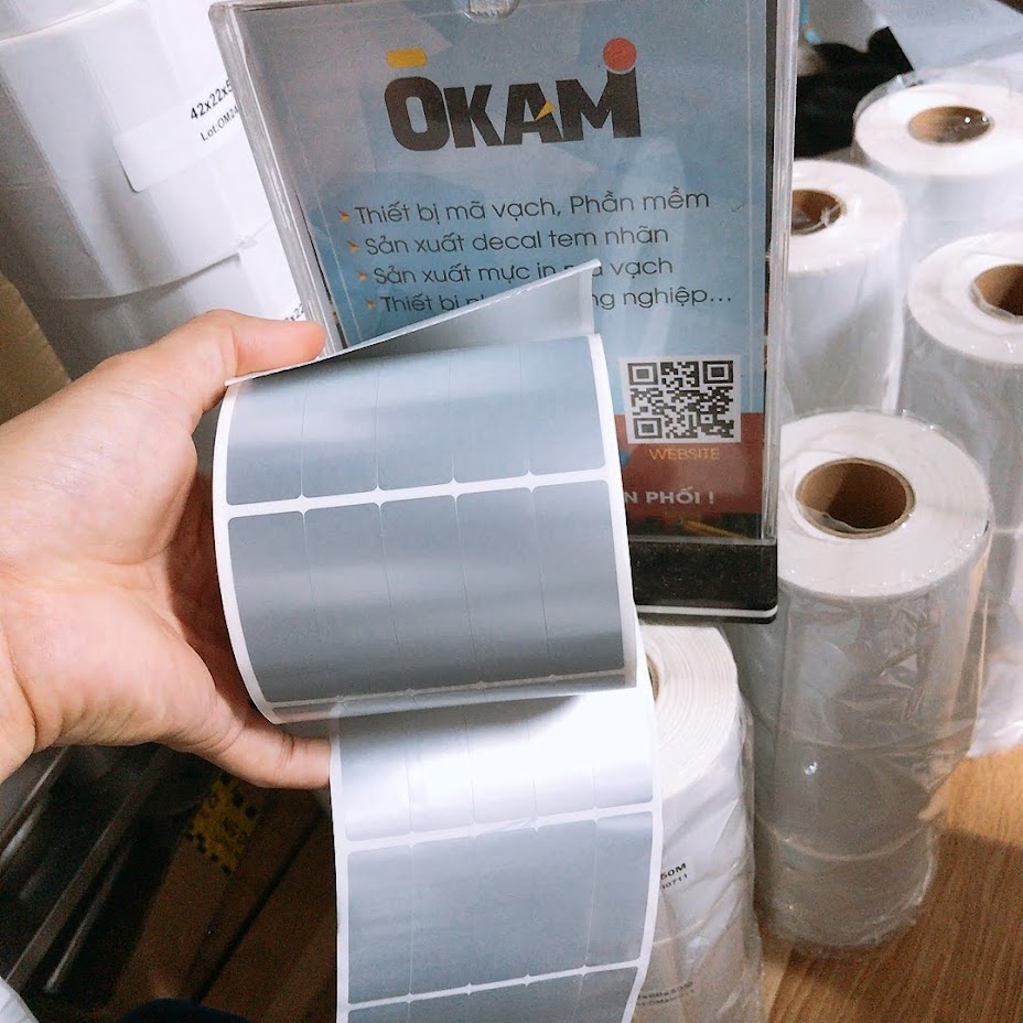 Decal xi bạc 20x60 mm x 50m