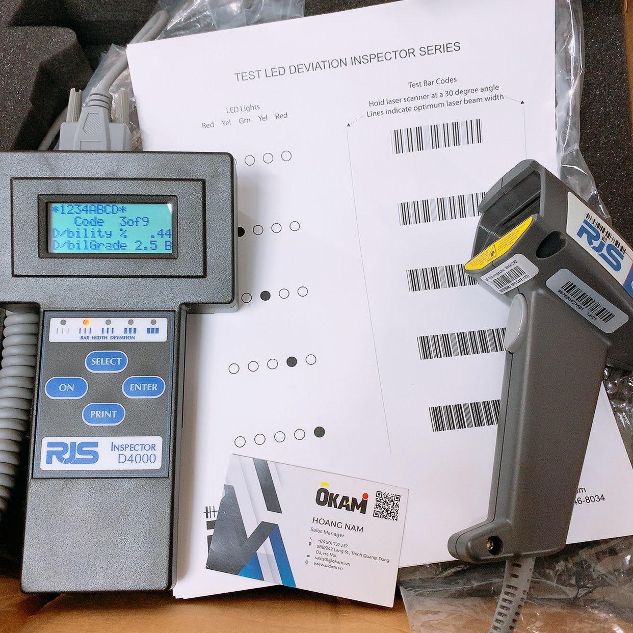 may kiem tra chat luong ma vach RJS D4000L ha noi