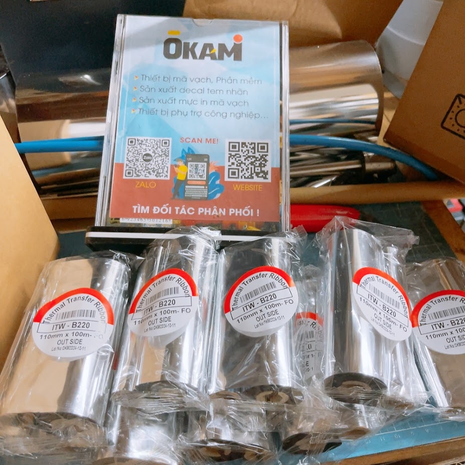 Mực in mã vạch ITW B220 110mm x 100m giá gốc