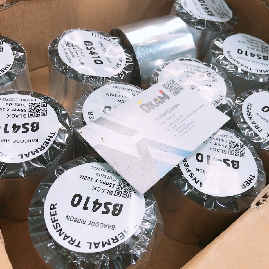 Mực in mã vạch BS410 110x300m Okami