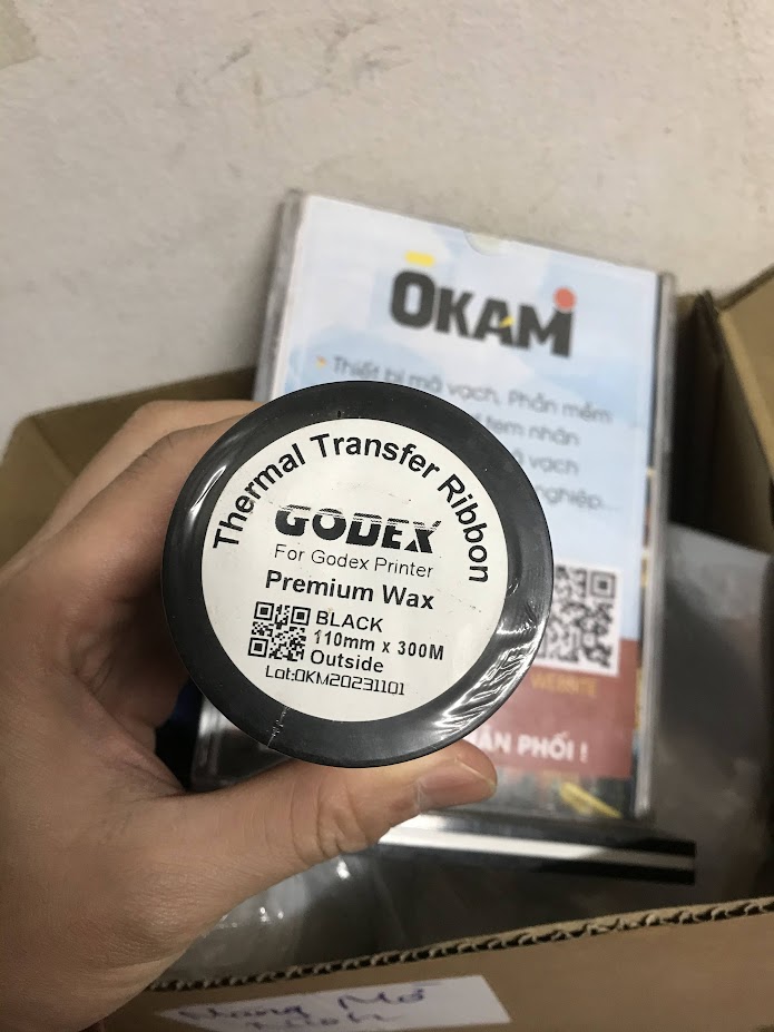Mực in mã vạch Godex 110x300 Okami
