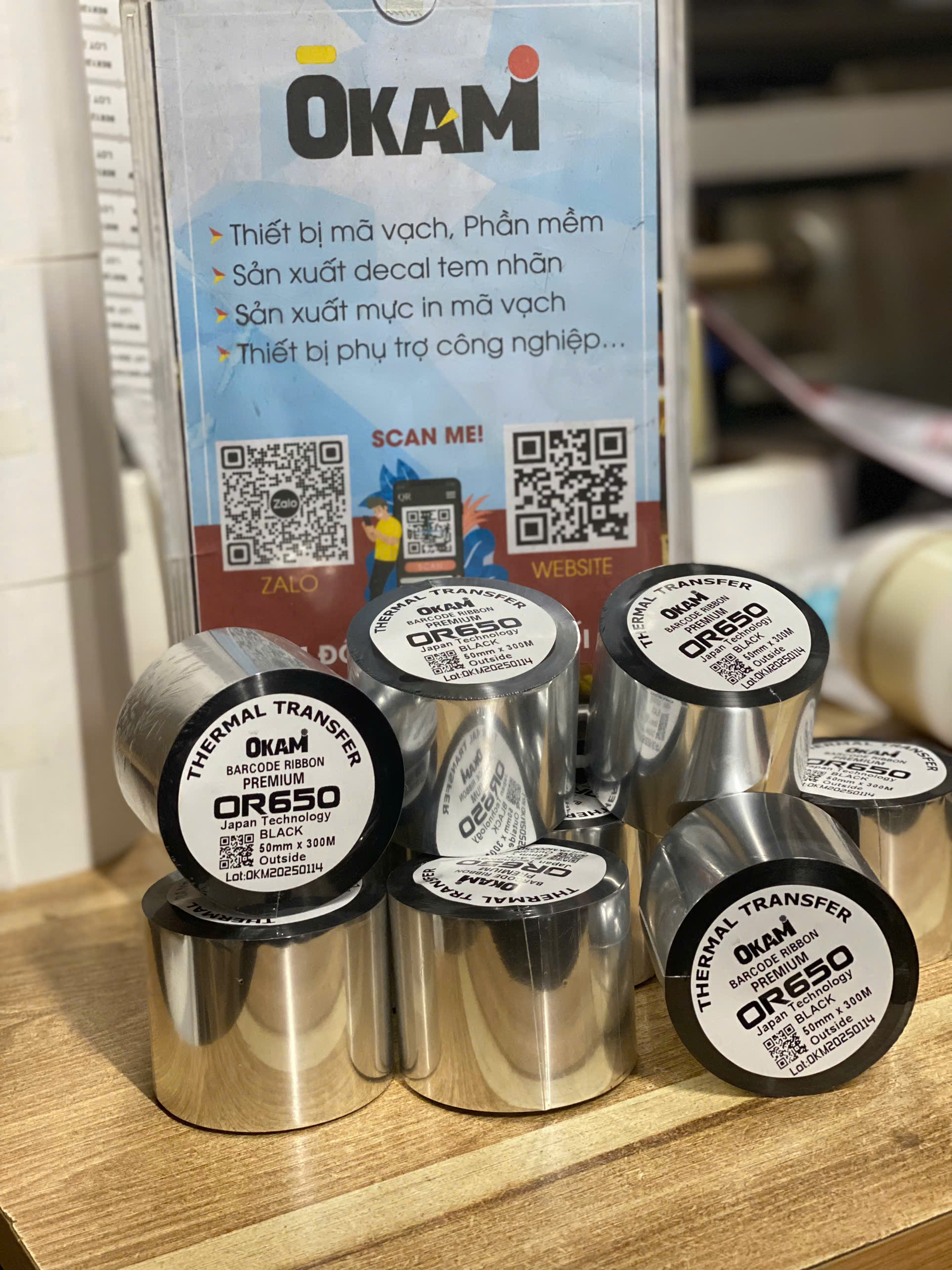 Mực in mã vạch OR650 50x300 Hà Nội