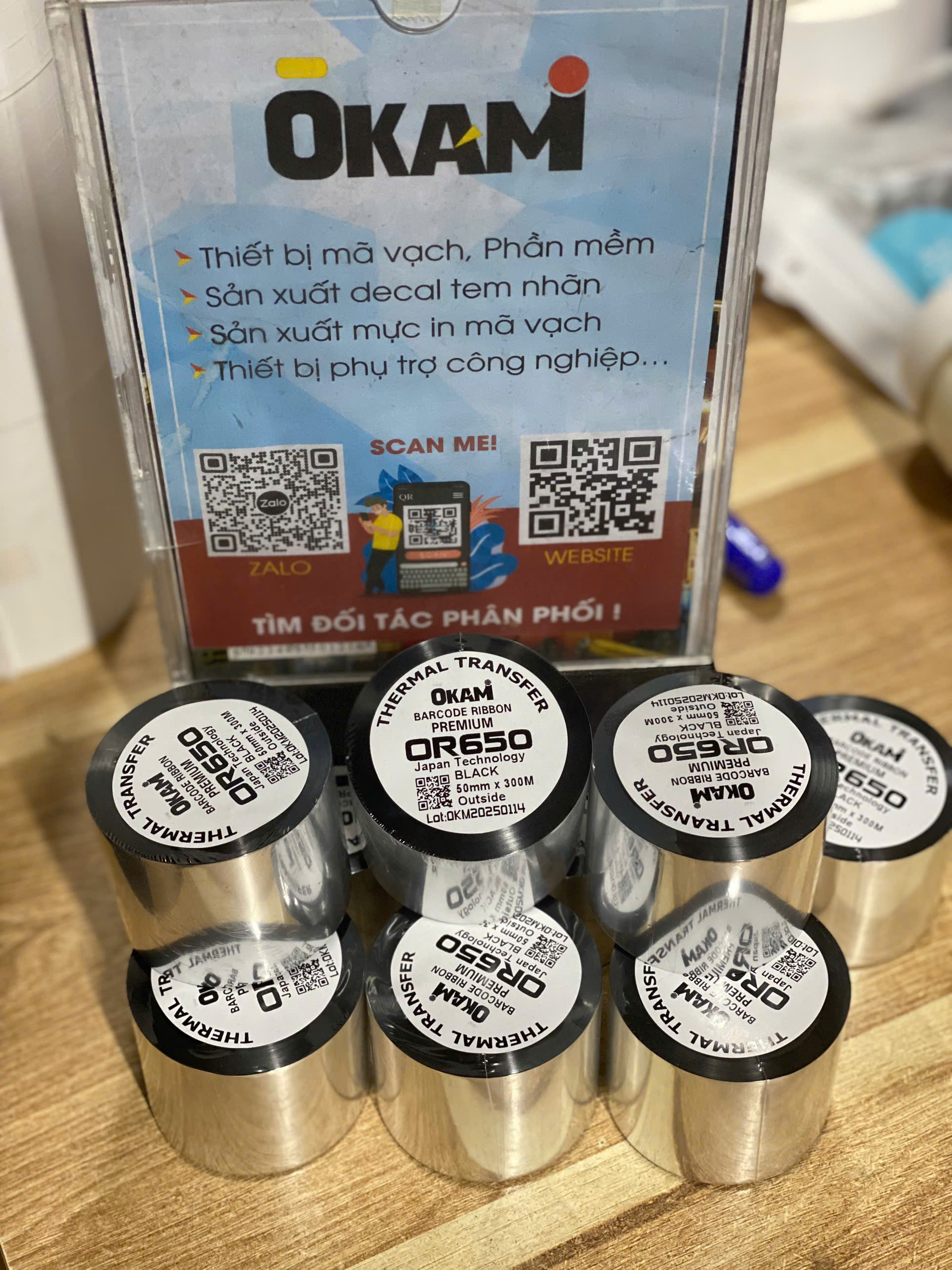 Mực in mã vạch OR650 50x300 Okami