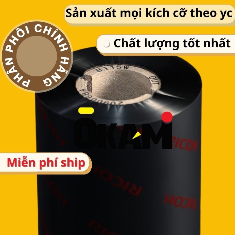 Mực in mã vạch Ricoh B115W 110x300