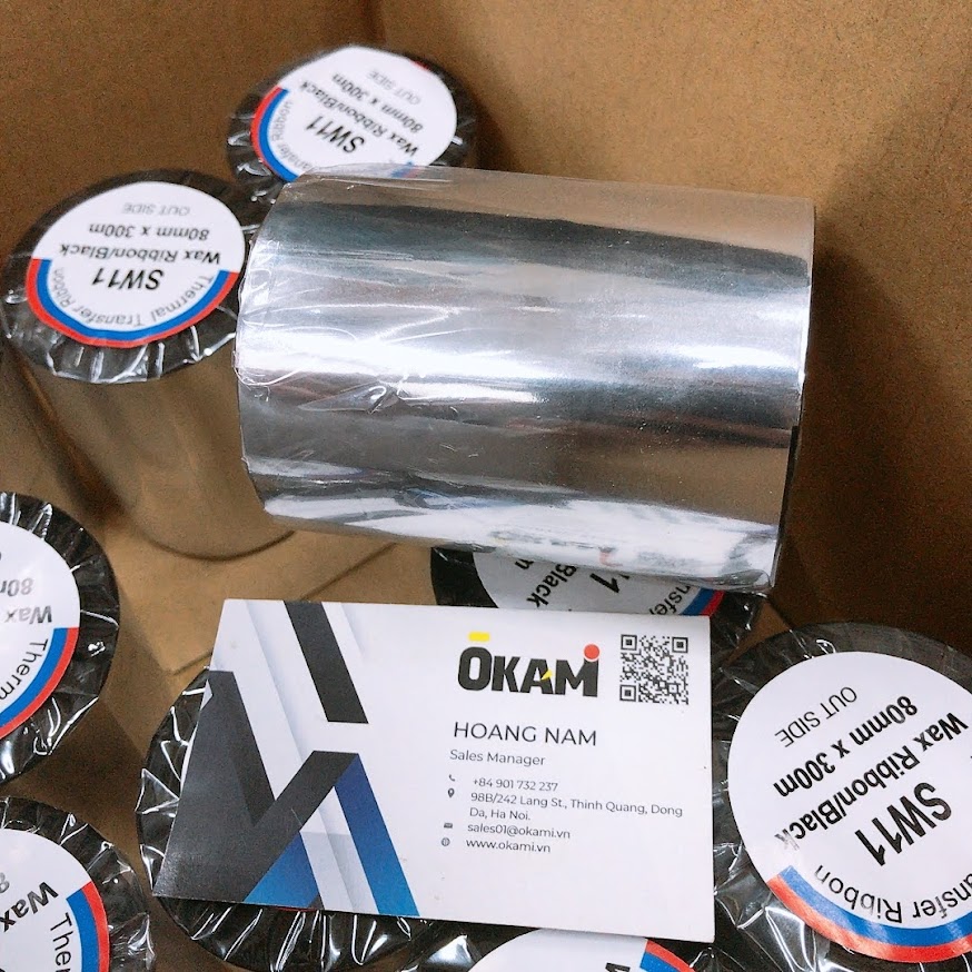 Mực in mã vạch Wax 100mm x 300mn premium