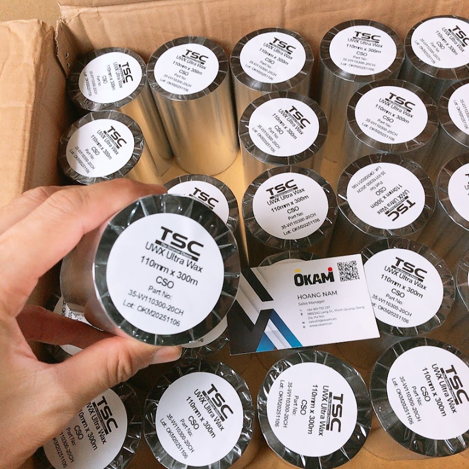 Mực in mã vạch TSC Ultra Wax 110mm x 300m Hà Nội