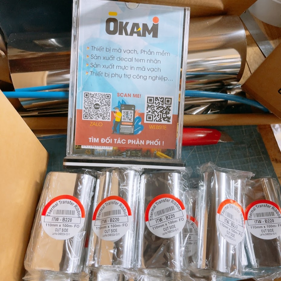 Mực in mã vạch B220 ITW 110x100 chính hãng