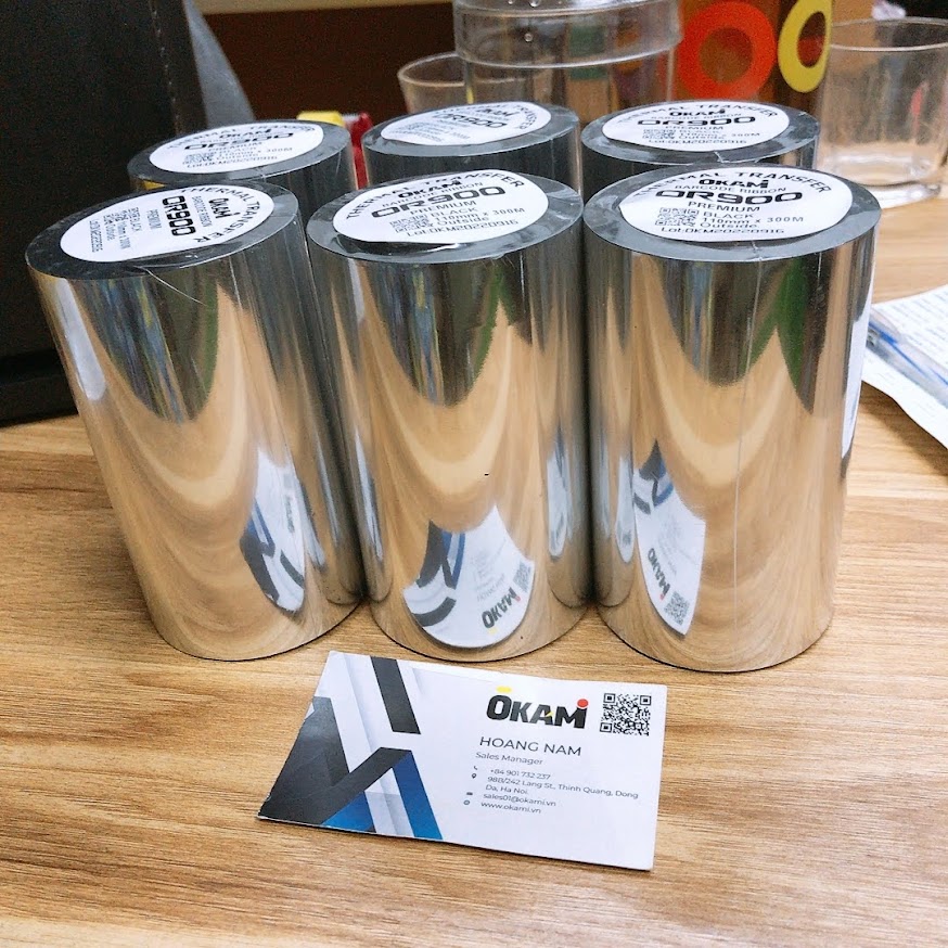 Ruy băng in mã vạch Resin 165mm x 300m, face in