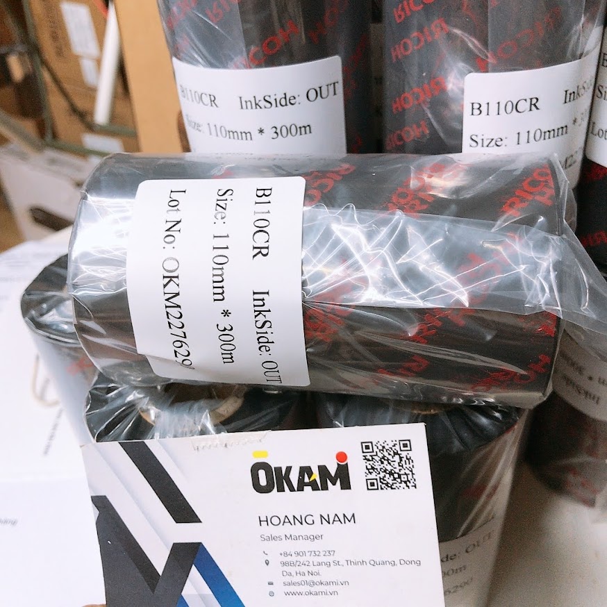 ruy bang muc in ma vach B110CR 60mm x 300m